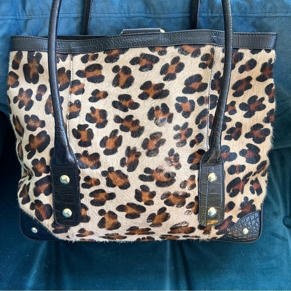 Maurizio Taiuti Leopard Calf Hair Leather Tote - Picture 10 of 11